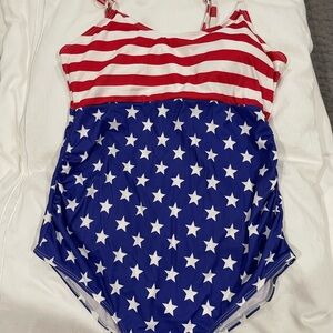 American flag maternity Swimsuit